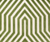 Textile pattern with lettuce green velvet chevron stripes on an ivory background, forming a symmetrical, arrow-like geometric design.