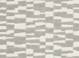 Grey and off-white rectangular blocks arranged in a staggered, abstract plaid pattern on textured fabric.