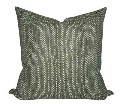 Kantha Pillow Cover in Willow from Maresca Textiles front and back views