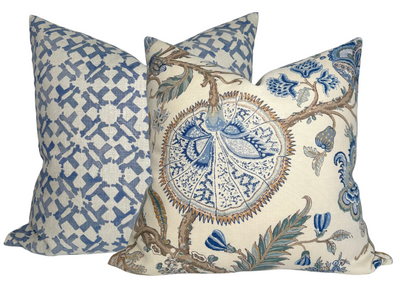 Orcha Pillow Cover in Indigo Blue, Peter Dunham Textiles