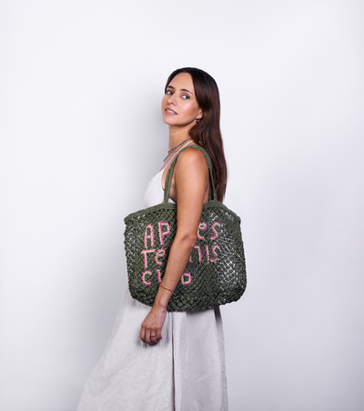 Apres Tennis Club Macrame Jute Tote by Tin Marin Brand - product image 4 for Resin Society