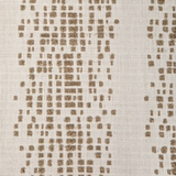 Close-up of Balboa pillow cover fabric featuring irregular fawn brown rectangular dots arranged in vertical lines on a beige textured background.