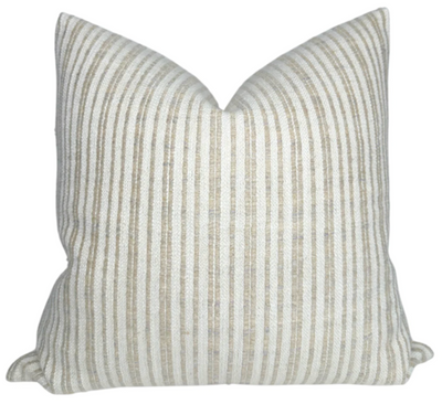 Unravel Pillow Cover in Rose with woven front fabric and ivory linen back
