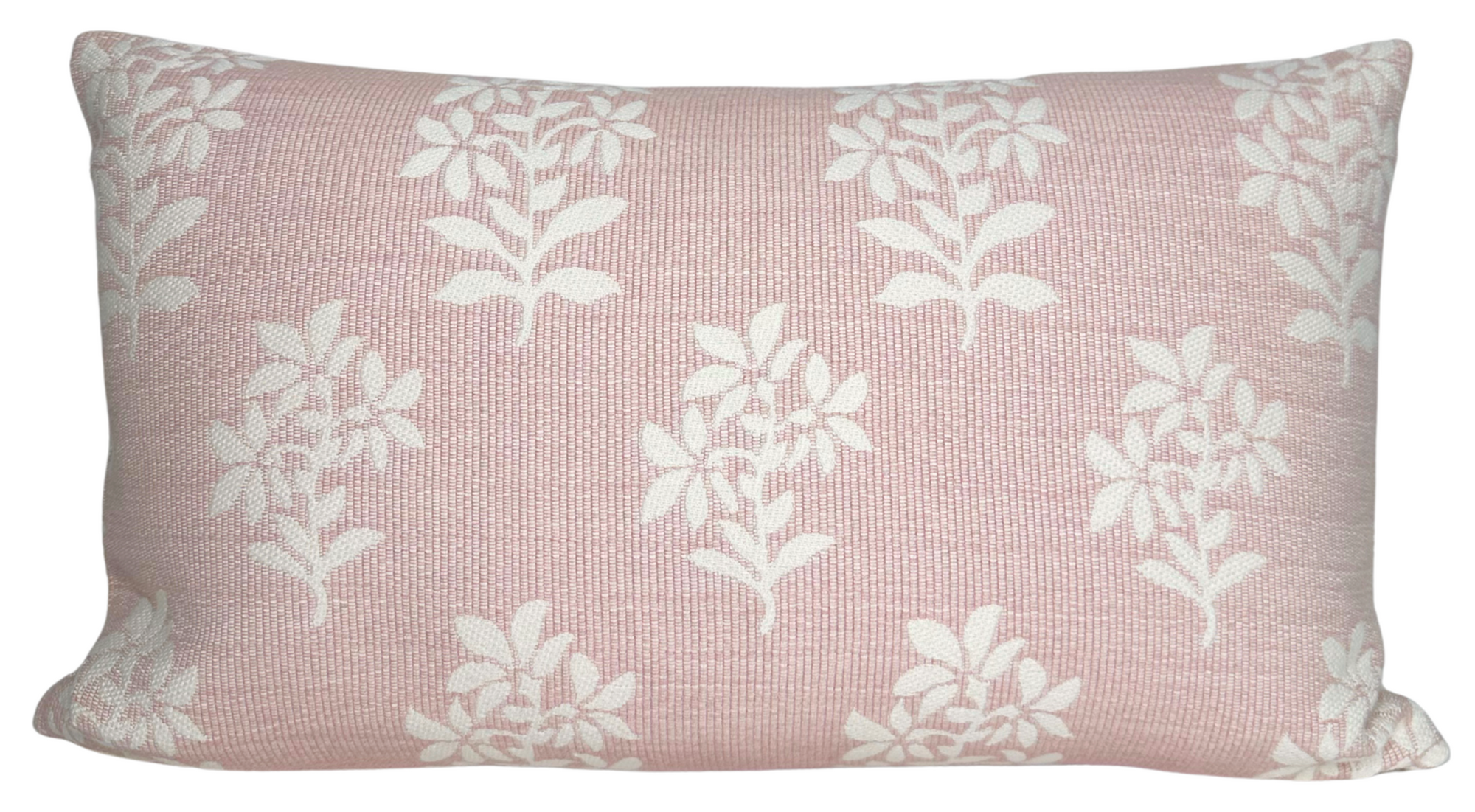 Asha Pillow Cover in Pink + Ivory showing woven fabric texture with invisible zipper