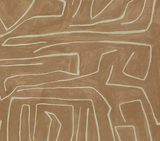 Abstract Salmon Cream pillow cover with irregular, maze-like white line patterns creating a modern graphic design across its surface.