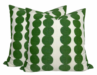 Full Circle Pillow Cover in Green, Schumacher Textiles