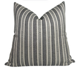 Amida Pillow Cover in charcoal woven fabric with natural back by Peter Dunham Textiles