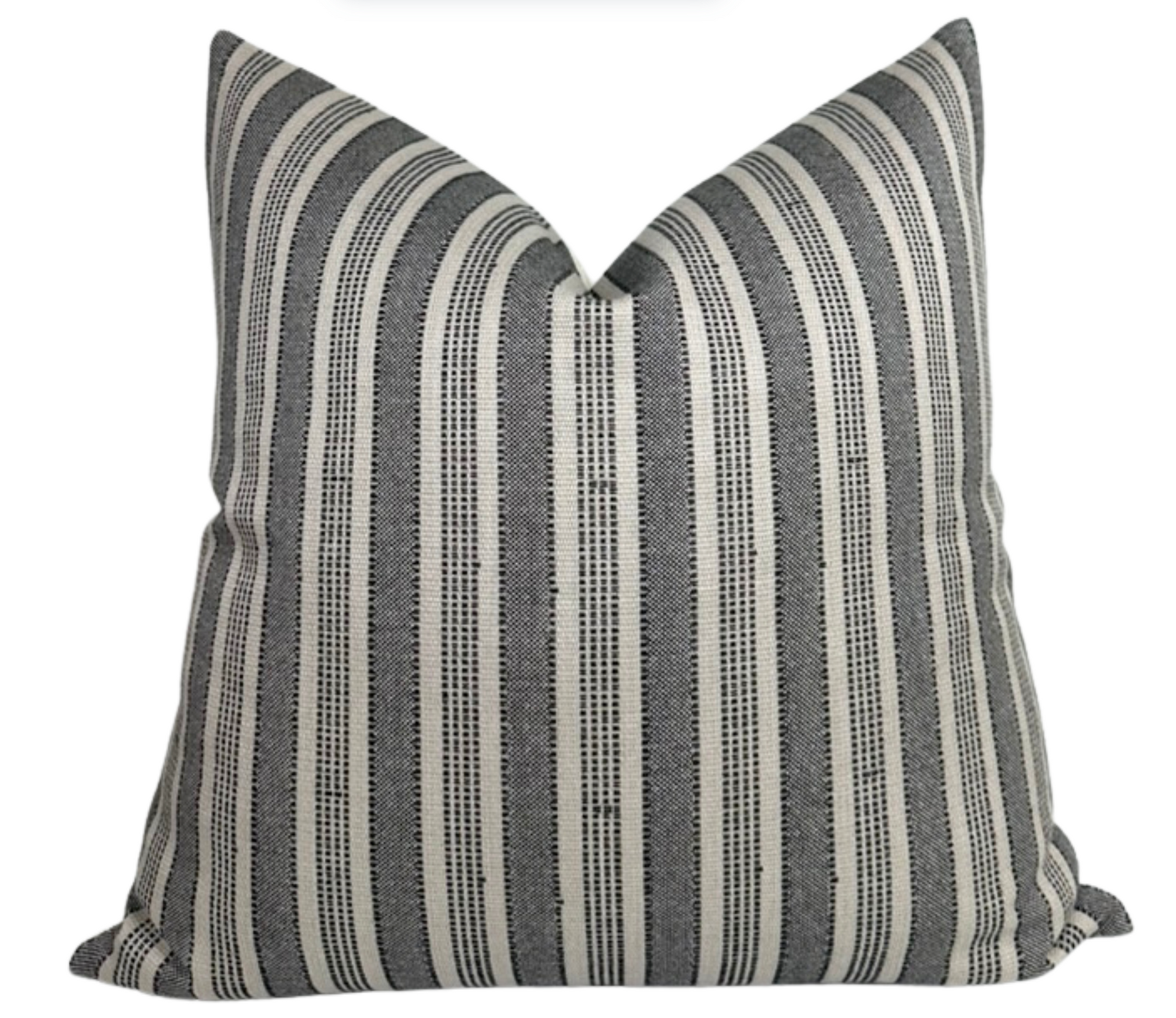 Amida Pillow Cover in charcoal woven fabric with natural back by Peter Dunham Textiles