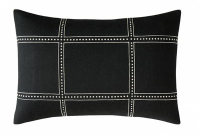 Postage Pillow Cover in Black, Designer Pillows by DEKOWE