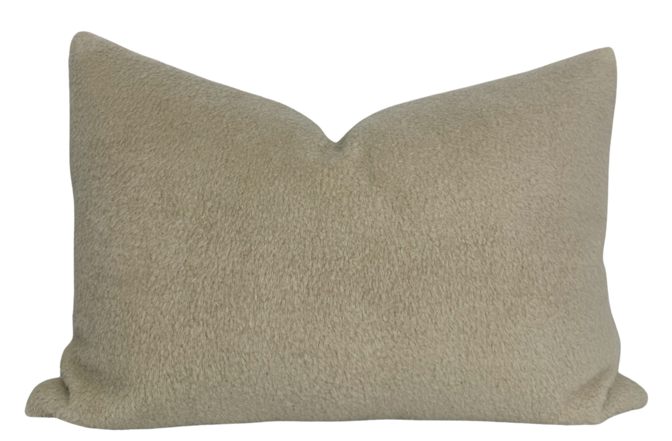 Fuzzy Wuzzy Pillow Cover in tawny with textured woven front and ivory linen back