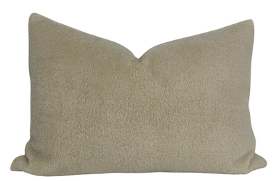 Fuzzy Wuzzy Pillow Cover in tawny with textured woven front and ivory linen back
