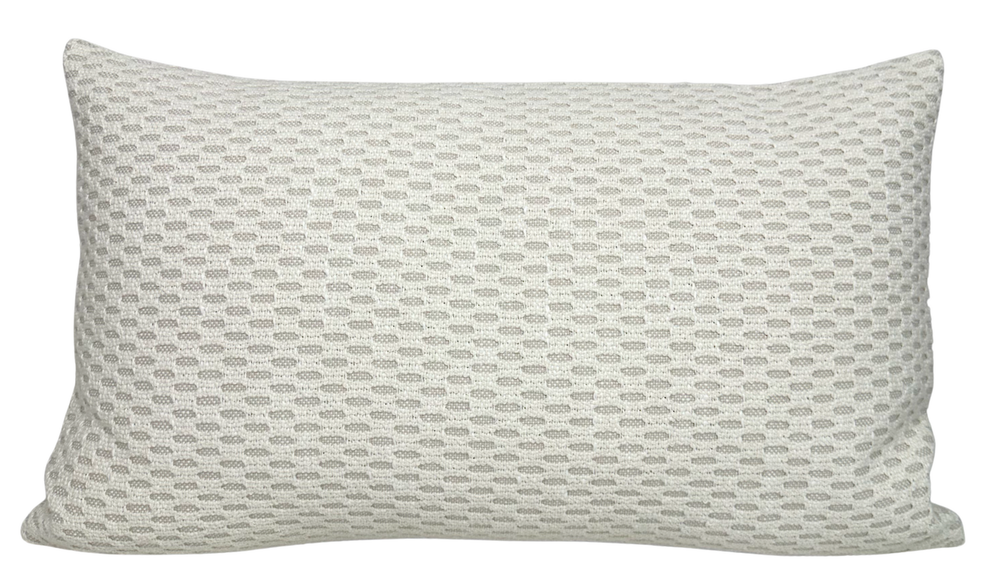 Tan Alder Weave Pillow Cover with ivory back fabric and clean stitching