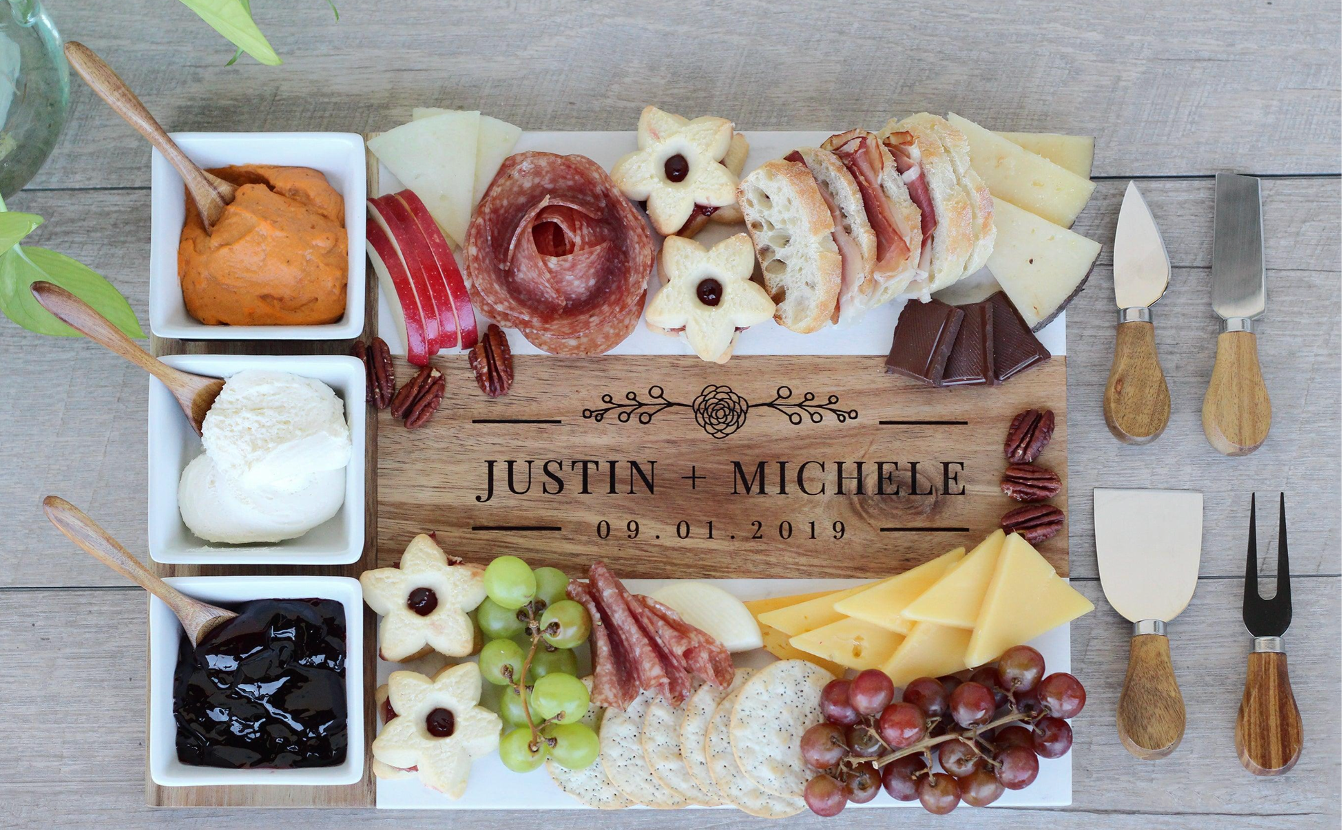 Marble Charcuterie Board Set – Luxurious Marble & Acacia Wood by workboots&glasses - product image 2 for Resin Society