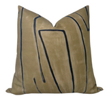 Graffito Pillow Cover in Java featuring abstract pattern with ivory linen back