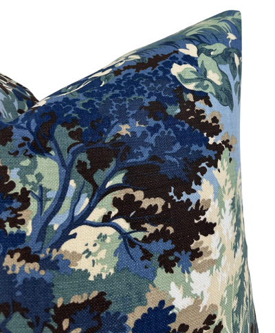 Lincoln Toile Pillow Cover in Navy and Green, Thibaut Pillows