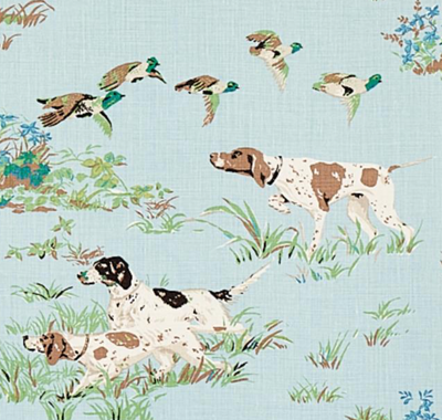 Pointers Pillow Cover in Sky Blue, Schumacher Textiles