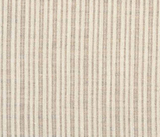 Close-up of Unravel pillow cover fabric with narrow vertical stripes in muted rose and cream tones, showing a soft textured weave.