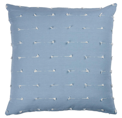 Teton Embroidered Pillow Cover in sky blue front view