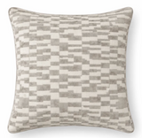 Mod Velvet Pillow Cover in Grey showing soft velvet front and visible ivory linen backing