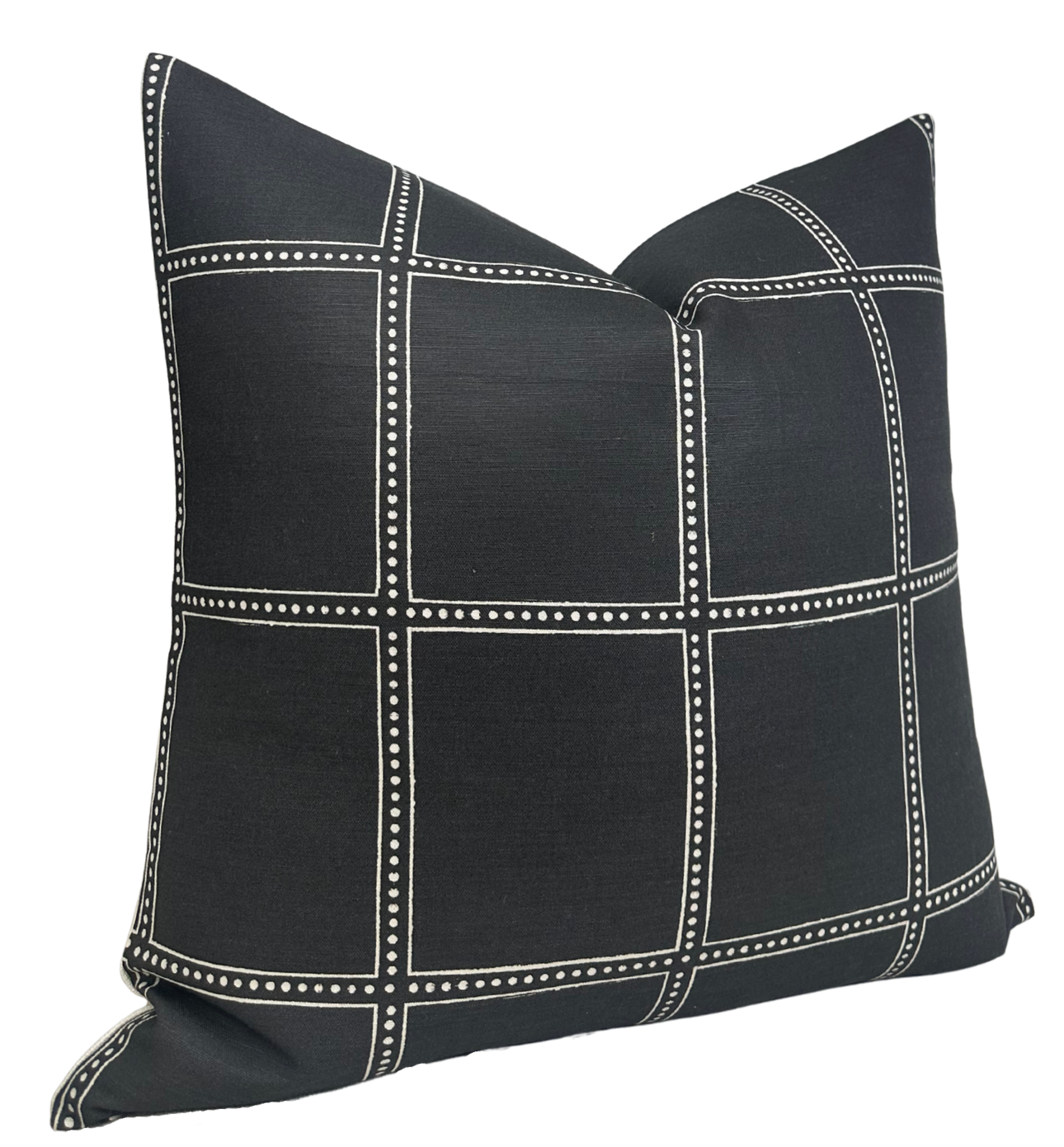 Postage Pillow Cover in Black, Designer Pillows by DEKOWE