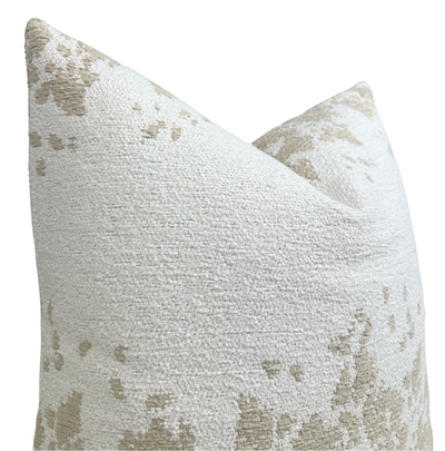 Dappled Stripe Pillow Cover in Oyster, Indoor Outdoor Pillow, Holly Hunt Textiles