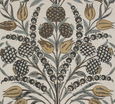 Cornelia Pillow Cover in Gold and Grey, Thibaut Pillows