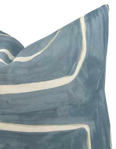 Graffito Pillow Cover in Deep Sky, Kelly Wearstler Textiles