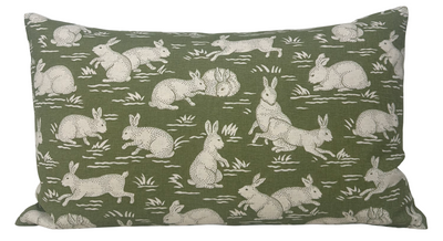 Cottontails Pillow Cover in Sage Green, Schumacher Textiles