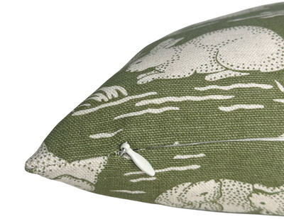 Cottontails Pillow Cover in Sage Green, Schumacher Textiles