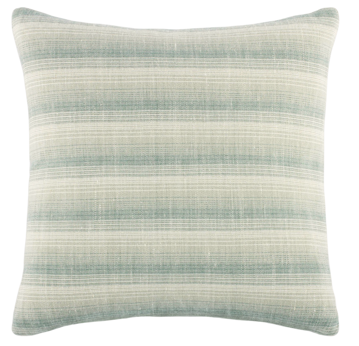 Horizon Pillow Cover in lichen woven fabric with ivory linen back