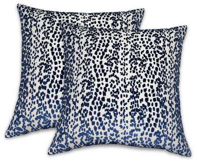 Les Touches Velvet Pillow Cover in Blue
