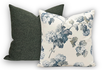 Sussex Hydrangea Pillow Cover in Slate/Blue, Thibaut Pillows