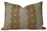 Fez Pillow Cover in Bronze, Front view showing bronze linen fabric texture