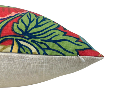 Honshu Pillow Cover in Coral and Green, Thibaut Pillows