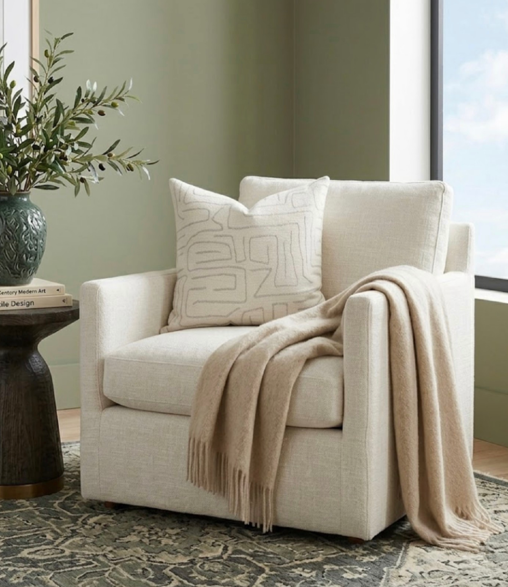 Abstract Pillow Cover in Natural