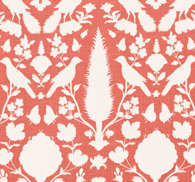 Chenonceau Pillow Cover in Coral, Schumacher Textiles