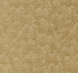 Bronze fabric with an intricate geometric pattern of overlapping outlined mountain-like shapes in a slightly lighter bronze shade.