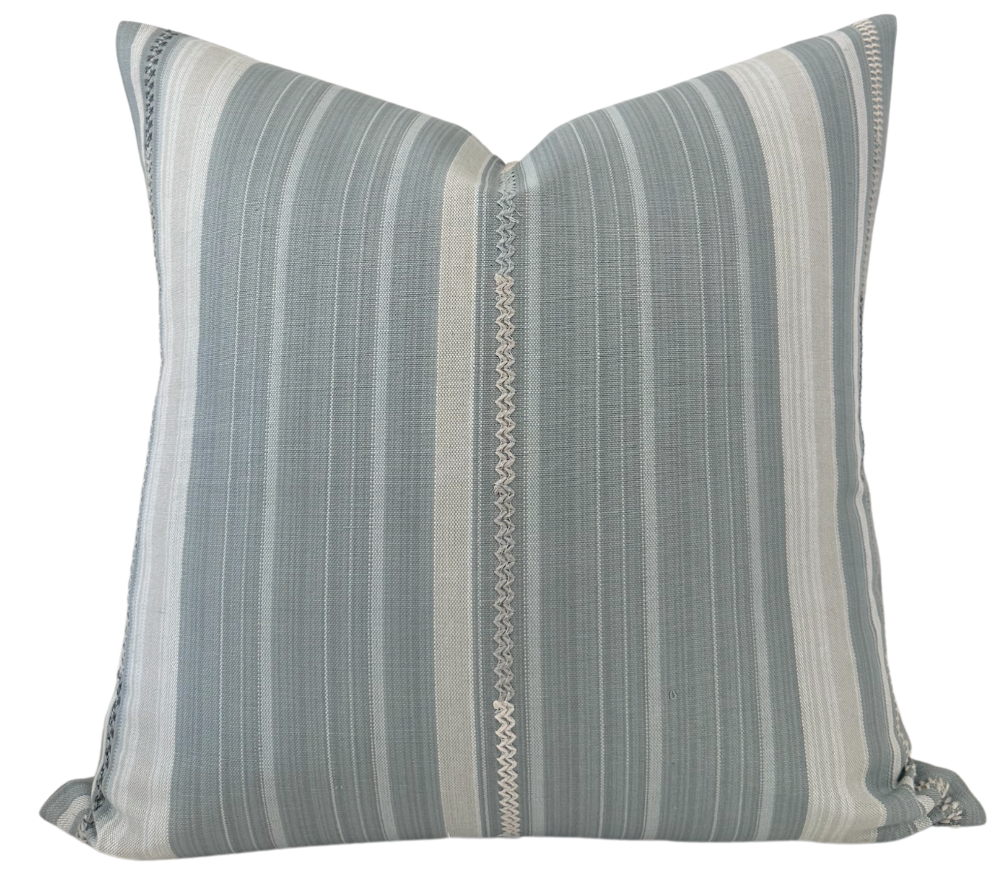 Barodo Pillow Cover in Grey showing woven fabric texture and ivory linen back