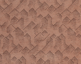 Close-up of Brink Pillow Cover fabric in rose featuring an abstract geometric pattern of overlapping triangles and shaded dots.