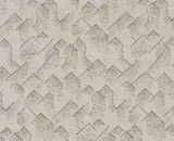 Ivory fabric with a repetitive graphite pattern of small geometric shapes resembling clustered, shaded cubes or blocks in varying densities.