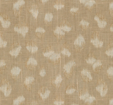 Beige and ivory fabric with abstract irregular spots and a subtle textured weave, resembling a muted feline pattern.