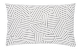 Deconstructed Stripe Pillow Cover in Black with ivory linen back