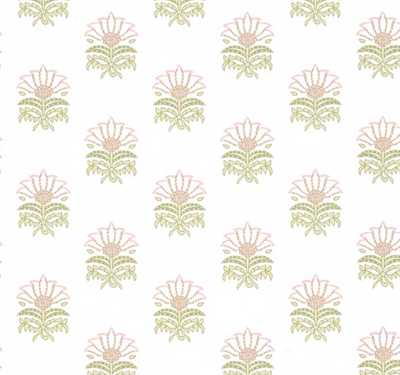 Milford Pillow Cover in Pink and Green, Thibaut Pillows