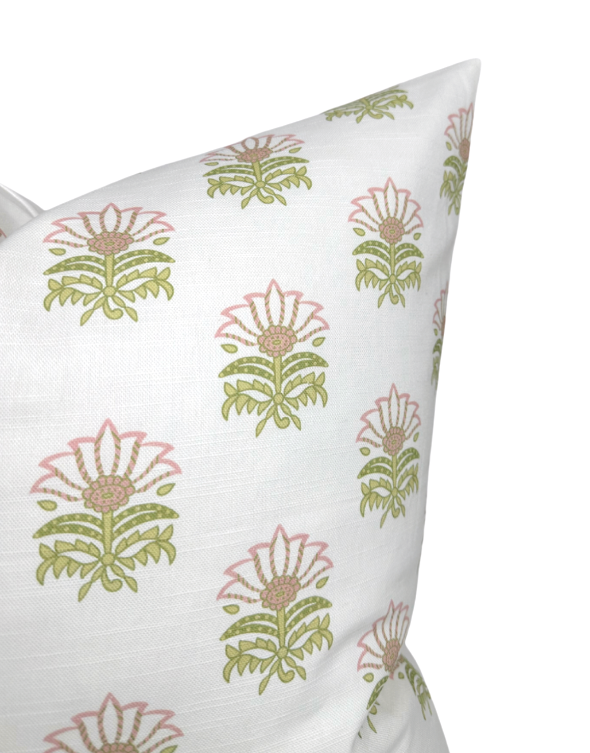 Milford Pillow Cover in Pink and Green, Thibaut Pillows
