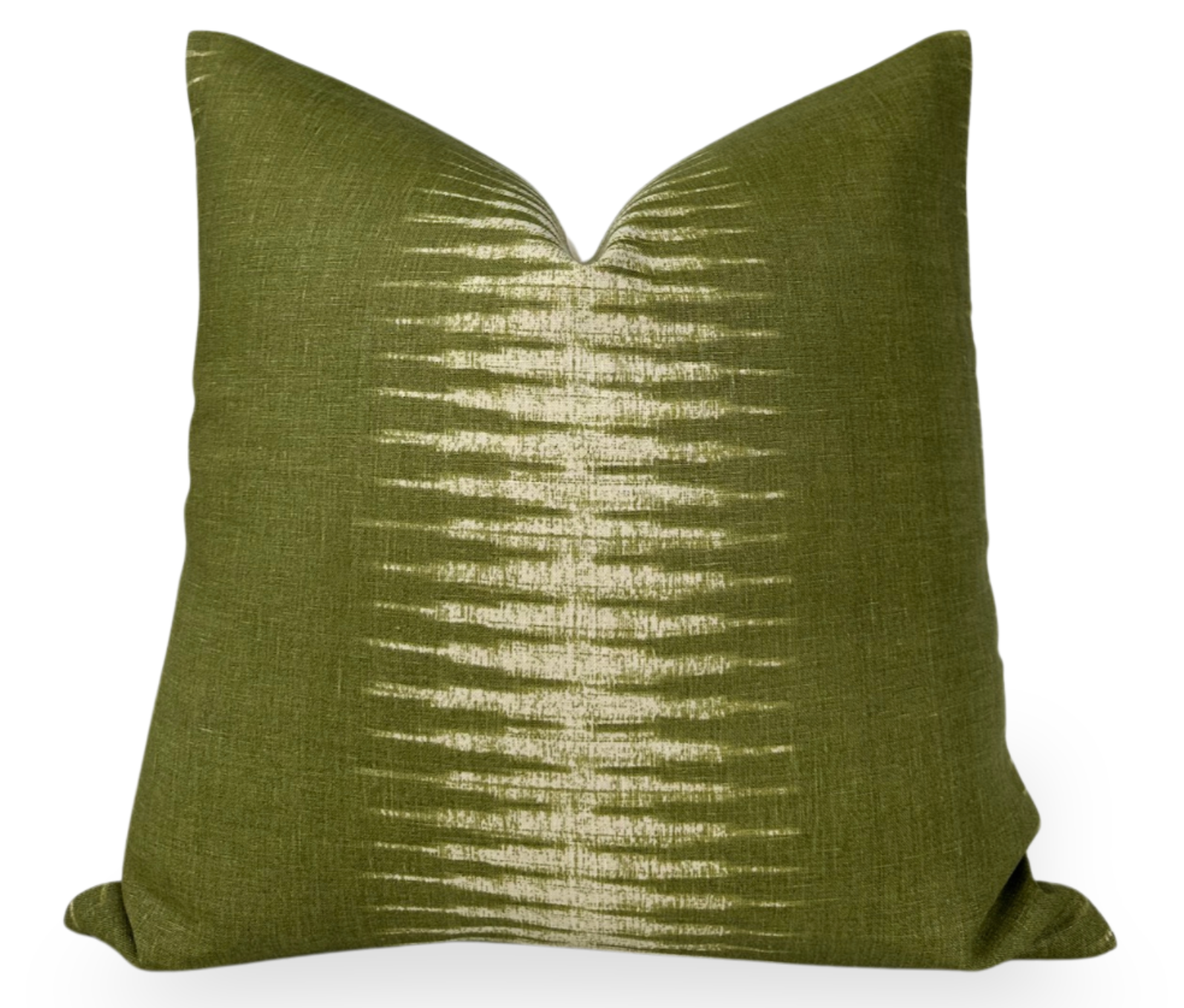 Ikat Pillow Cover in Olive Green by Peter Dunham Textiles