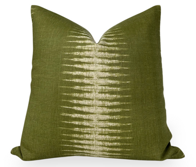 Ikat Pillow Cover in Olive Green by Peter Dunham Textiles