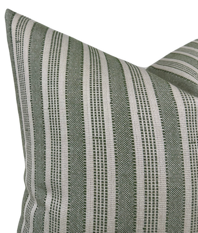 Amida Pillow Cover in Green on Natural, Peter Dunham Textiles