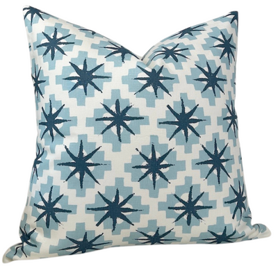 Starburst Pillow Cover in North Blue/Blue, Peter Dunham Textiles