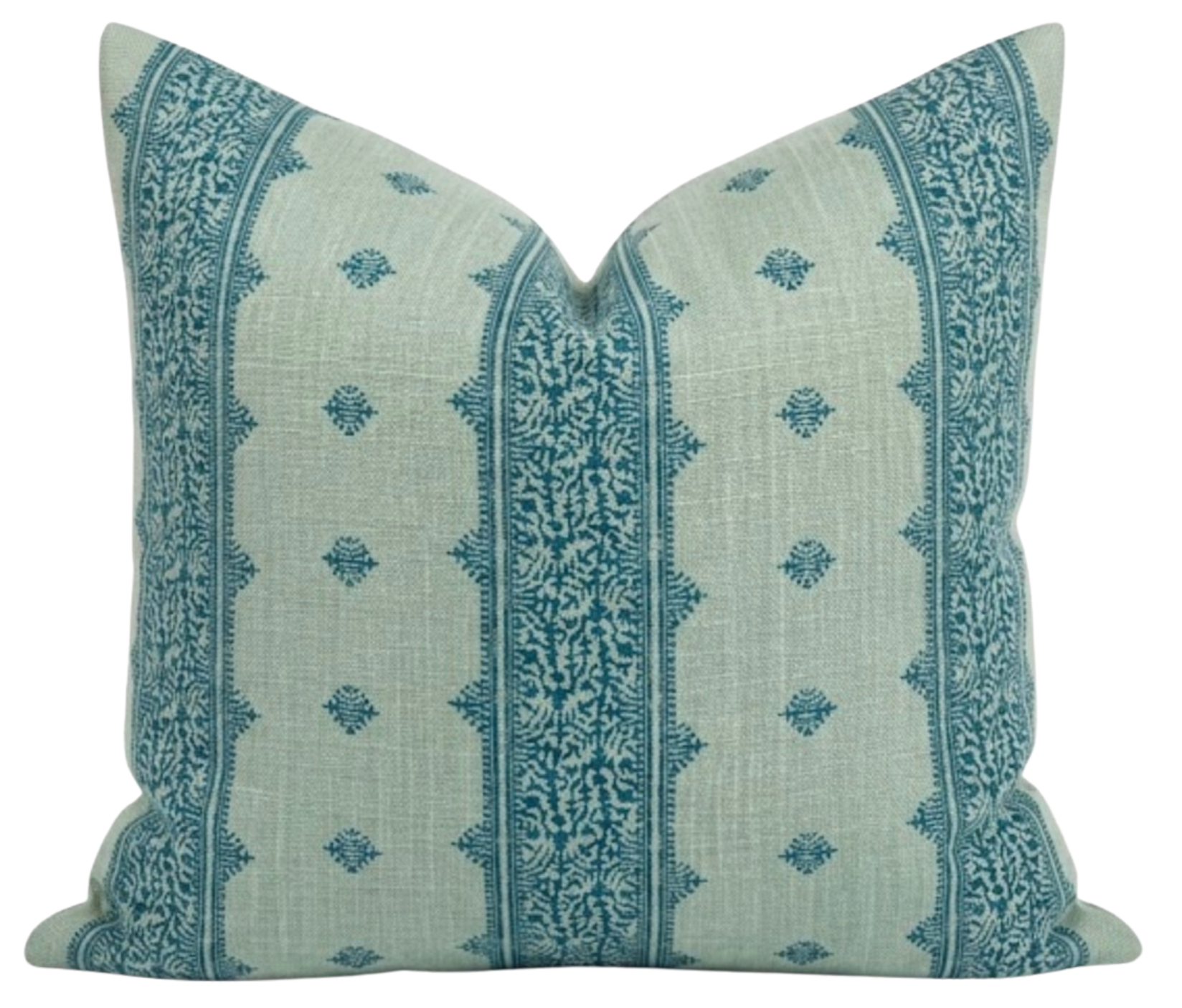 Fez Pillow Cover in Teal Blue with intricate pattern by Peter Dunham Textiles