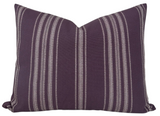 Mayan Striped Pillow Cover in Royal showing woven stripes in royal tones